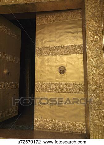Stock Image - Entrance gate of the Punakha Monastery, Punakha, Bhutan. Fotosearch