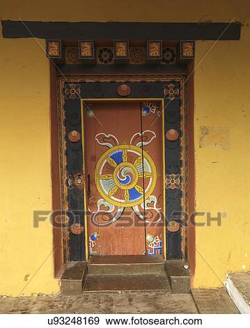 Stock Photo - Entrance gate of the Punakha Monastery, Punakha, Bhutan. Fotosearch