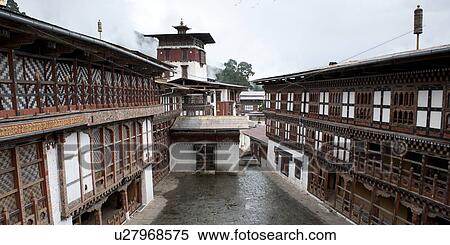 Stock Photography - Facade of Trongsa Dzong, Trongsa, Bhutan. Fotosearch