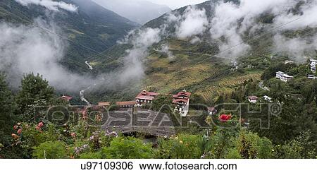 High angle view of Trongsa Dzong, Trongsa, Bhutan View Large Photo Image Stock Photograph - High angle view of Trongsa Dzong, Trongsa, Bhutan. Fotosearch