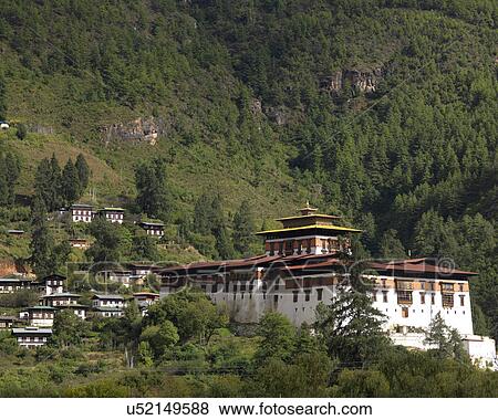 Houses on a mountain, Paro Valley, Paro District, Bhutan View Large Photo Image Stock Photo - Houses on a mountain, Paro Valley, Paro District, Bhutan. Fotosearch