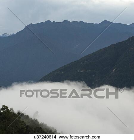 Picture - Landscape of Trongsa District in Bhutan. Fotosearch