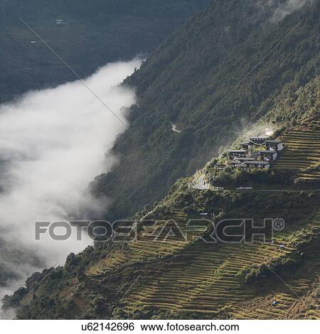 Stock Photograph - Landscape of Trongsa District in Bhutan. Fotosearch