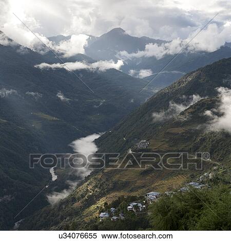 Landscape of Trongsa District in Bhutan View Large Photo Image Stock Photography - Landscape of Trongsa District in Bhutan. Fotosearch