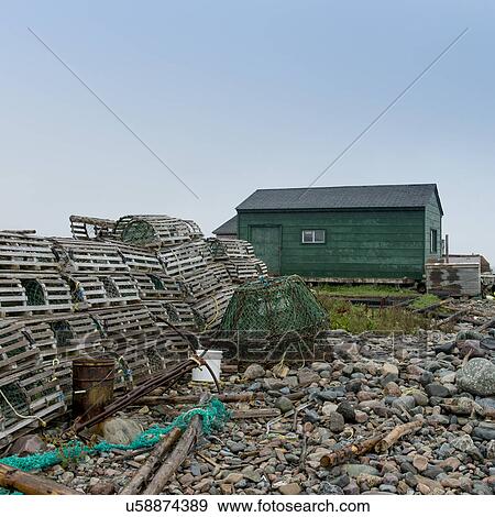 Lobster traps at dock, Sally's Cove, Gros Morne National Park, Newfoundland and Labrador, Canada View Large Photo Image Stock Photo - Lobster traps at dock, Sally's Cove, Gros Morne National Park, Newfoundland and Labrador, Canada. Fotosearch