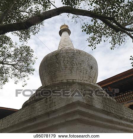 Low angle view of a stupa at Punakha Monastery, Punakha, Bhutan View Large Photo Image Stock Photo - Low angle view of a stupa at Punakha Monastery, Punakha, Bhutan. Fotosearch