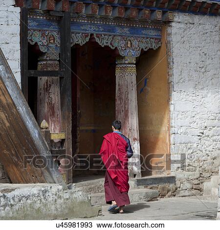 Monk at the Wangdichholing Palace Bumthang District, Chokhor Valley, Bhutan View Large Photo Image Stock Image - Monk at the Wangdichholing Palace Bumthang District, Chokhor Valley, Bhutan. Fotosearch