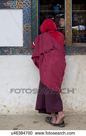Monk in Gangte Goemba, Phobjikha Valley, Bhutan View Large Photo Image Stock Image - Monk in Gangte Goemba, Phobjikha Valley, Bhutan. Fotosearch