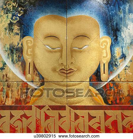 Mural of Lord Buddha on a wall in Taj Hotel, Thimphu, Bhutan View Large Photo Image Stock Photography - Mural of Lord Buddha on a wall in Taj Hotel, Thimphu, Bhutan. Fotosearch