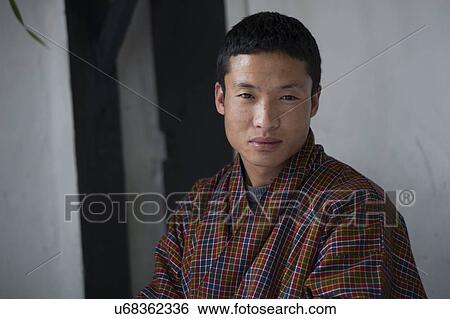 Stock Photograph - Portrait of a male student, National Institute for Zorig Chusum, Thimphu, Bhutan. Fotosearch