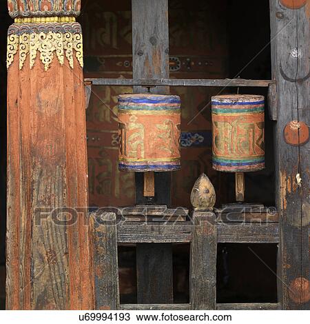 Prayer wheels at Jambay Lhakhang, Chokhor Valley, Bumthang District, Bhutan View Large Photo Image Stock Image - Prayer wheels at Jambay Lhakhang, Chokhor Valley, Bumthang District, Bhutan. Fotosearch
