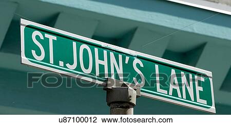 Stock Image - Street sign in St. John's, Newfoundland and Labrador, Canada. Fotosearch