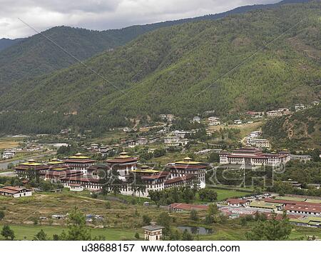 Tashichho Dzong, Thimphu, Bhutan View Large Photo Image Stock Photo - Tashichho Dzong, Thimphu, Bhutan. Fotosearch