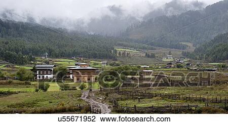 Village in Phobjikha Valley, Bhutan View Large Photo Image Stock Image - Village in Phobjikha Valley, Bhutan. Fotosearch