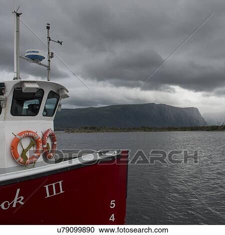 Stock Image - Western Brook Pond fjord boat tour, Gros Morne National Park, Newfoundland and Labrador, Canada. Fotosearch