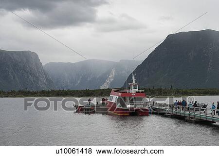 Western Brook Pond fjord boat tour, Gros Morne National Park, Newfoundland and Labrador, Canada View Large Photo Image Stock Photo - Western Brook Pond fjord boat tour, Gros Morne National Park, Newfoundland and Labrador, Canada. Fotosearch