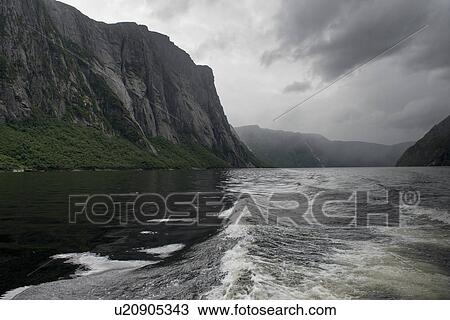 Stock Image - Western Brook Pond, Gros Morne National Park, Newfoundland and Labrador, Canada. Fotosearch