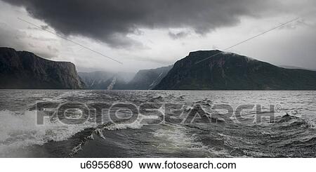Stock Image - Western Brook Pond in Gros Morne National Park, Newfoundland and Labrador, Canada. Fotosearch