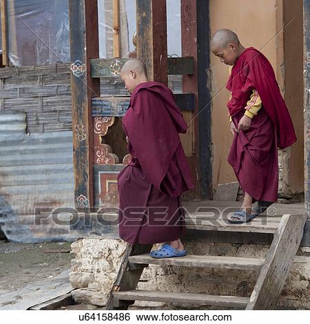 Young monks at the Gangte Goemba Monastery, Phobjikha Valley View Large Photo Image Stock Photograph - Young monks at the Gangte Goemba Monastery, Phobjikha Valley. Fotosearch