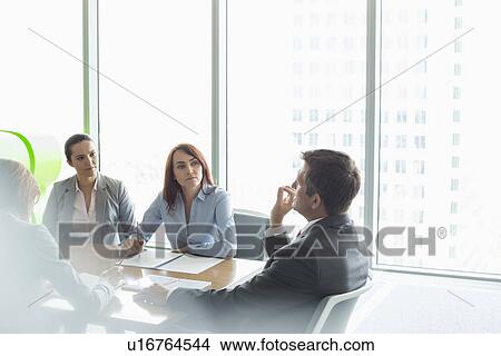Picture - Business meeting in boardroom. Fotosearch