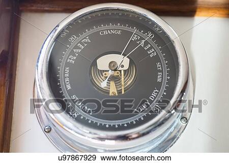 Stock Photo - Close-up of boat barometer. Fotosearch