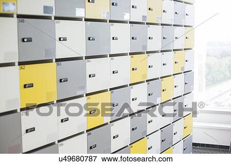 Stock Photo - Closed lockers. Fotosearch
