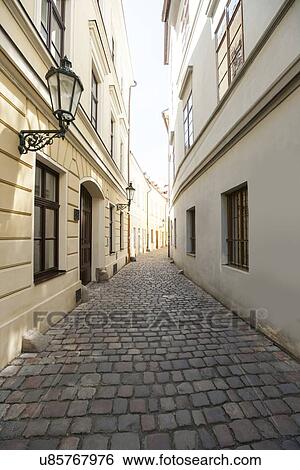 Cobbled alleyway of old city, Prague, Czech Republic View Large Photo Image Stock Photograph - Cobbled alleyway of old city, Prague, Czech Republic. Fotosearch