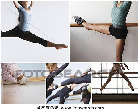Collage of fit women practicing ballet dance View Large Photo Image Stock Photo - Collage of fit women practicing ballet dance. Fotosearch