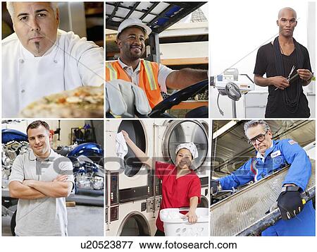 Collage of people with different occupations View Large Photo Image Stock Photo - Collage of people with different occupations. Fotosearch