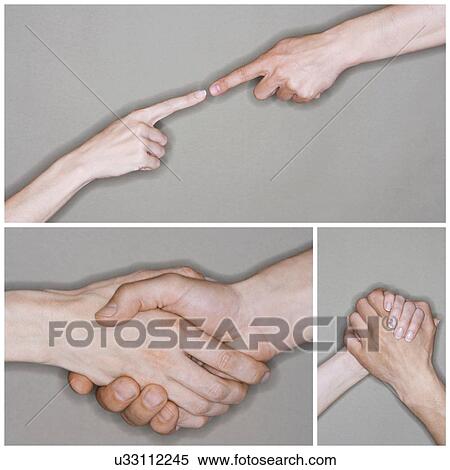 Stock Photography - Collage of senior couple's hands in different situation. Fotosearch