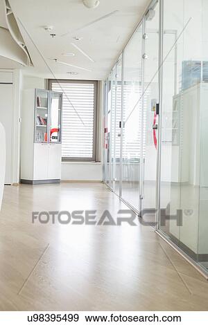 Empty hallway in creative office View Large Photo Image Stock Photo - Empty hallway in creative office. Fotosearch