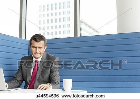 Mature businessman using laptop at desk View Large Photo Image Stock Photograph - Mature businessman using laptop at desk. Fotosearch