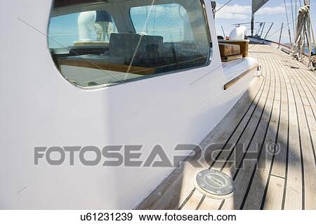 Stock Photo - Planks of yacht deck. Fotosearch