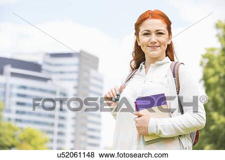 Portrait of beautiful college student at campus View Large Photo Image Stock Photo - Portrait of beautiful college student at campus. Fotosearch