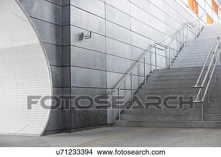 Picture - Stairway in railroad station. Fotosearch