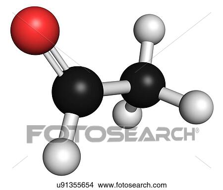 Acetaldehyde molecule, chemical structure View Large Illustration Stock Illustration - Acetaldehyde molecule, chemical structure. Fotosearch