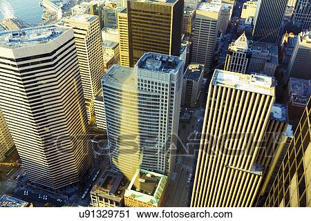 Aerial view of skyscrapers View Large Photo Image Stock Image - Aerial view of skyscrapers. Fotosearch