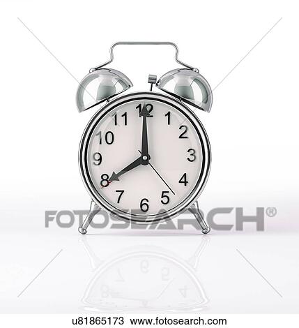 Drawing - Alarm clock, artwork. Fotosearch