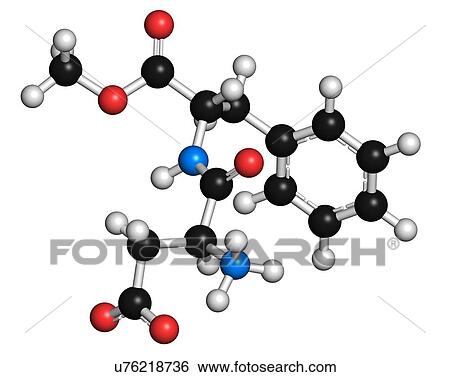 Stock Illustration - Aspartame artificial sweetener molecule. Fotosearch