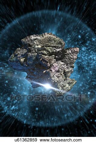 Stock Illustration - Asteroid, artwork. Fotosearch