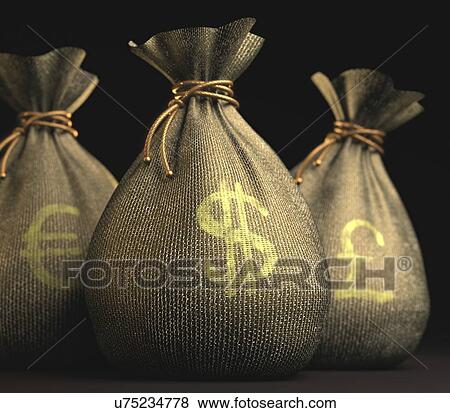 Bags of money, illustration View Large Illustration Stock Illustration - Bags of money, illustration. Fotosearch