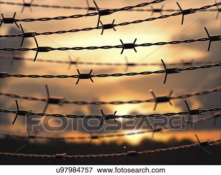 Barbed wire, artwork View Large Illustration Stock Illustration - Barbed wire, artwork. Fotosearch