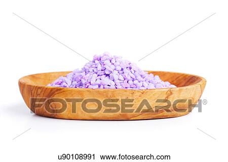 Stock Image - Bowl with bath salts. Fotosearch