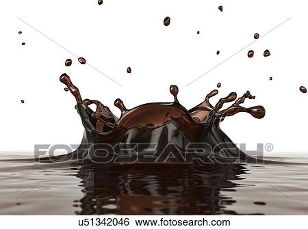 Brown liquid splashing, artwork View Large Illustration Stock Illustration - Brown liquid splashing, artwork. Fotosearch