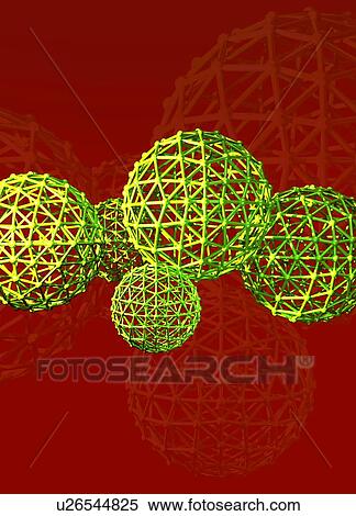 Stock Illustration - Buckyball molecules, artwork. Fotosearch