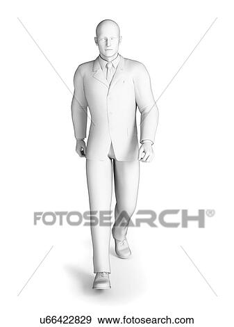 Businessman walking, illustration View Large Illustration Stock Illustration - Businessman walking, illustration. Fotosearch