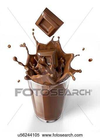 Chocolate splashing into a drink, artwork View Large Illustration Stock Illustration - Chocolate splashing into a drink, artwork. Fotosearch