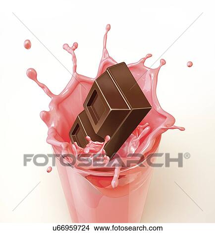 Chocolate splashing into a drink, artwork View Large Illustration Stock Illustration - Chocolate splashing into a drink, artwork. Fotosearch