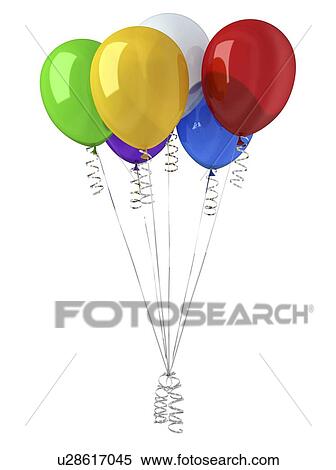 Coloured balloons, artwork View Large Illustration Stock Illustration - Coloured balloons, artwork. Fotosearch
