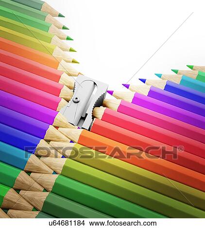 Colouring pencils and sharpener, artwork View Large Illustration Stock Illustration - Colouring pencils and sharpener, artwork. Fotosearch